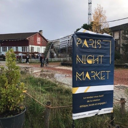 Panneau Paris Night Market à la Cité Fertile